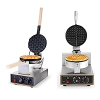 Dyna-Living 110V 1400W Bubble Waffle Maker & 110V 1200W Commercial Waffle Maker for Home Use, Stainless Steel Professional Waffle Maker and Bubble Waffle Machine