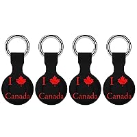 I Love Canada Silicone Case for Airtags Holder Tracker Protective Cover with Keychain Air Tag Dog Collar Accessories