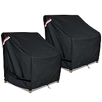KylinLucky Patio Furniture Covers Waterproof for Chairs, Lawn Outdoor Chair Covers Fits up to 33 W x 34 D x31 H inches 2 Pack Black