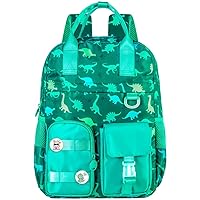 WZLVO Kids Backpack for Boys, 16” Cool Dinosaur Preschool Elementary Bookbag, Lightweight Travel School Bag，Kindergarten Travel School Bag for Little Boys With Chest Strap
