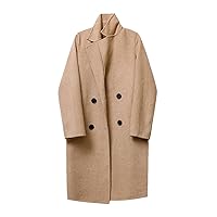 Women's Autumn Winter Cashmere Jackets Double-Sided Coat Neutral Wind Double-Breasted Trench Coat