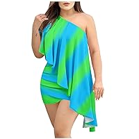Women's Country Concert Outfits Sleeveless Ruched Asymmetrical Party Cocktail Mini Dress Wrap Sweater
