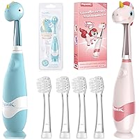 Papablic Toddler Sonic Electric Toothbrush with Covers for Babies and Toddlers Ages 1-3 Years, Debby Bundle with Doris
