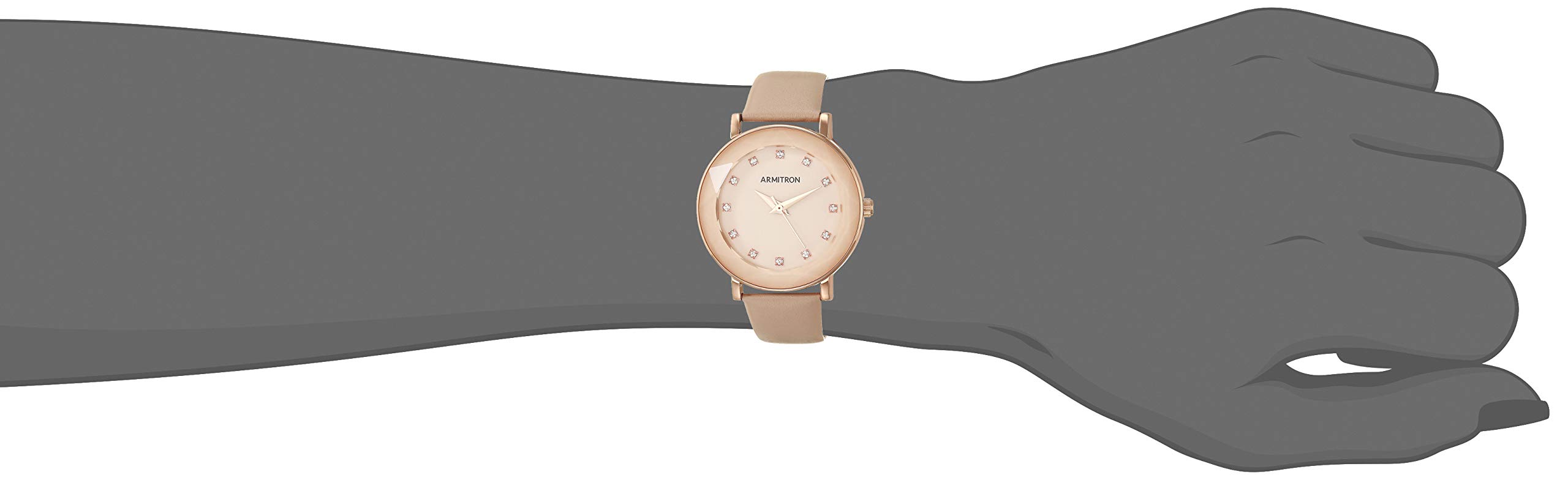 Armitron Women's Genuine Crystal Accented Rose Gold-Tone and Blush Pink Leather Strap Watch, 75/5778BHRGBH