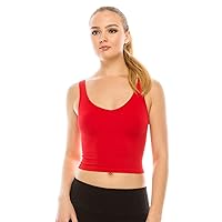 Kurve Women’s Crop Tank Top – Sleeveless Ribbed Seamless Cropped Yoga Workout Cami UV Protective Fabric UPF 50+ Made in USA