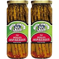 Amish Wedding Hot Pickled Asparagus 16oz (Pack of 2)