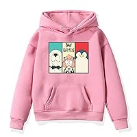 Unisex Kids Spy x Family Graphic Fleece Hoodie Novelty Active Pullover Hooded Sweatshirt for Boys Girls (2-14 Years)