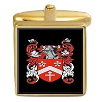 Blyton England Family Crest Surname Coat Of Arms Gold Cufflinks Engraved Box