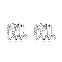 POPLYKE Claw Earrings for Women Sterling Silver Trendy Cubic Zirconia Ear Cuff Earrings Jewelry for Women