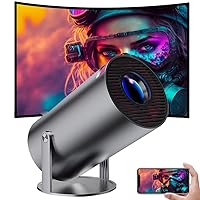 4K Mini Projector with 2.4/5g WiFi,Full HD 1080P Supported,Auto Keystone Correction Portable Projector,180 Degree Flip Built-in Android OS 11.0 Home Theater Projector (Color : Gray)