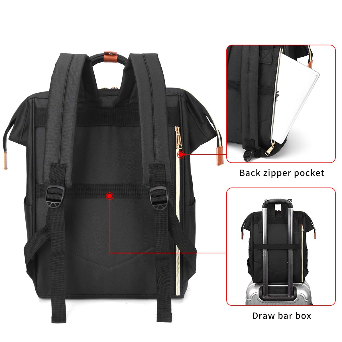 Sowaovut Laptop Backpack 15.6 Inch Casual Daypack Water Resistant Business Travel Backpack for Women men