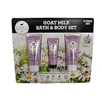 Dionis Goat Milk Bath & Body Set, 3 Piece Set, Includes 1 oz. (28 g) Body Lotion / 2 fl oz. (59mL) Whipped Body Scrub x2, Cruelty Free, Paraben Free, Sulfate Free, Dermatologist Tested (Lavender