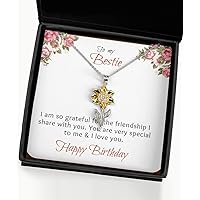 Birthday Gift for Bestie— Personalized Message Card Gift —Special Friend Jewelry—Best Friend Present— I Love You— Cross Dancing Necklace