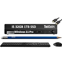 Lenovo ThinkCentre M80q Mini & Tiny Business Desktop PC (Intel 6-Core i5-10500T vPro, 32GB RAM, 1TB SSD, UHD Graphics), Keyboard, Mouse, DisplayPort, Ethernet, Wi-Fi 6, Win 11 Pro, Black