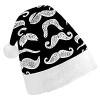 Mustaches Pattern Christmas Hat Funny Xmas Holiday Hat Party Supplies for Adults