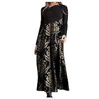Women's Autumn and Winter Dress Solid Color Slim Fit Dresses Woolen Cloth Comfy Long Sleeved Casual Long Dress