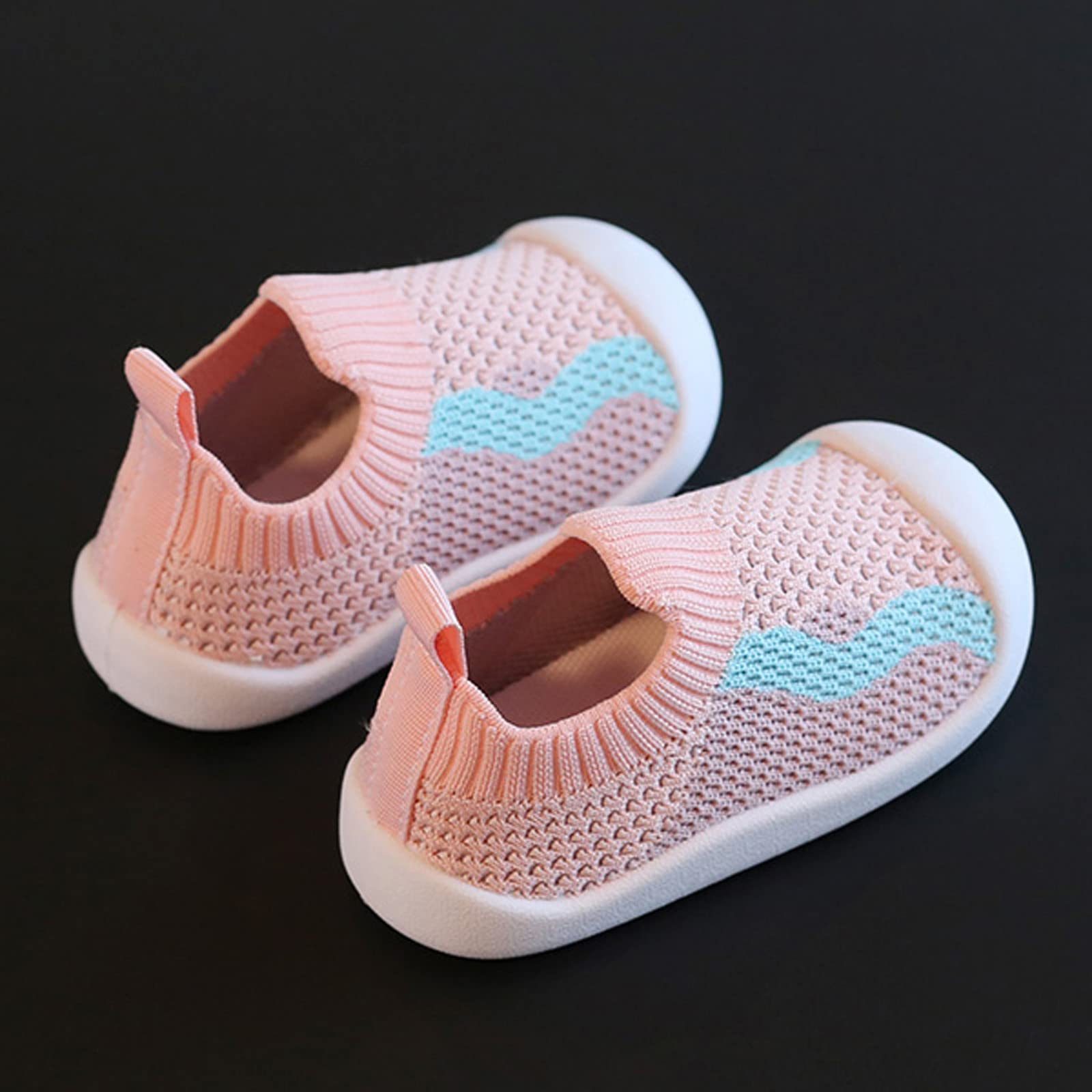 TODOZO Girls Boys Kids Leisure Shoes Mesh Soft Bottom Breathable Slip On Sport Shoes Socks Shoes Size 3 Girls Shoes