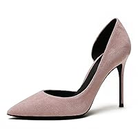 Women Pointed-Toe Stiletto High Heels Pumps Comfortable Suede Slip on Pump Shoes