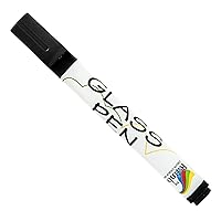 Glass Pen Window Marker: Liquid Chalk Markers for Glass, Car Marker or Mirror Pen with Washable Paint - Car Windows, Storefront Window, Wedding, Parade, Party & Holiday Decorations (Black, Fine Tip)