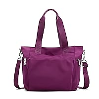 DIRRONA Fashion Women's Bag Nylon Women Shoulder Bag Casual Travelling Ladies Messenger Bag Multi Pockets Large Waterproof Nylon Handbag Bags School Daily Use, Violett