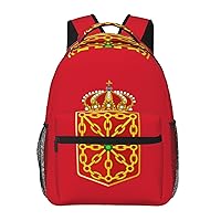 Large Capacity College Backpack Compatible with Flag Of Spain, Soft and Lightweight Laptop High Rucksack Bookbag for Laptop