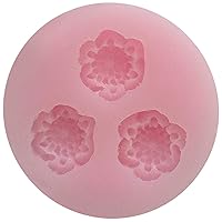 3 holes EXOTIC FLOWERs SILICONE MOULD icing mold for sugarcraft cake decorating chocolate soap candle fondant gum paste clay, demension 46x46x12mm