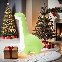 Dinosaur Night Light,Cute USB Rechargeable Bedside Night Dorm Room Decor Lamp Kawaii Portable LED Sleep Light with Timer Funny Bedroom for Toddler Baby Kids Gifts Teen Girls Boys(Green