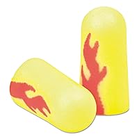 3M 3121252 E·A·Rsoft Blasts Earplugs, Uncorded, Foam, Yellow Neon/Red Flame, 200 Pairs