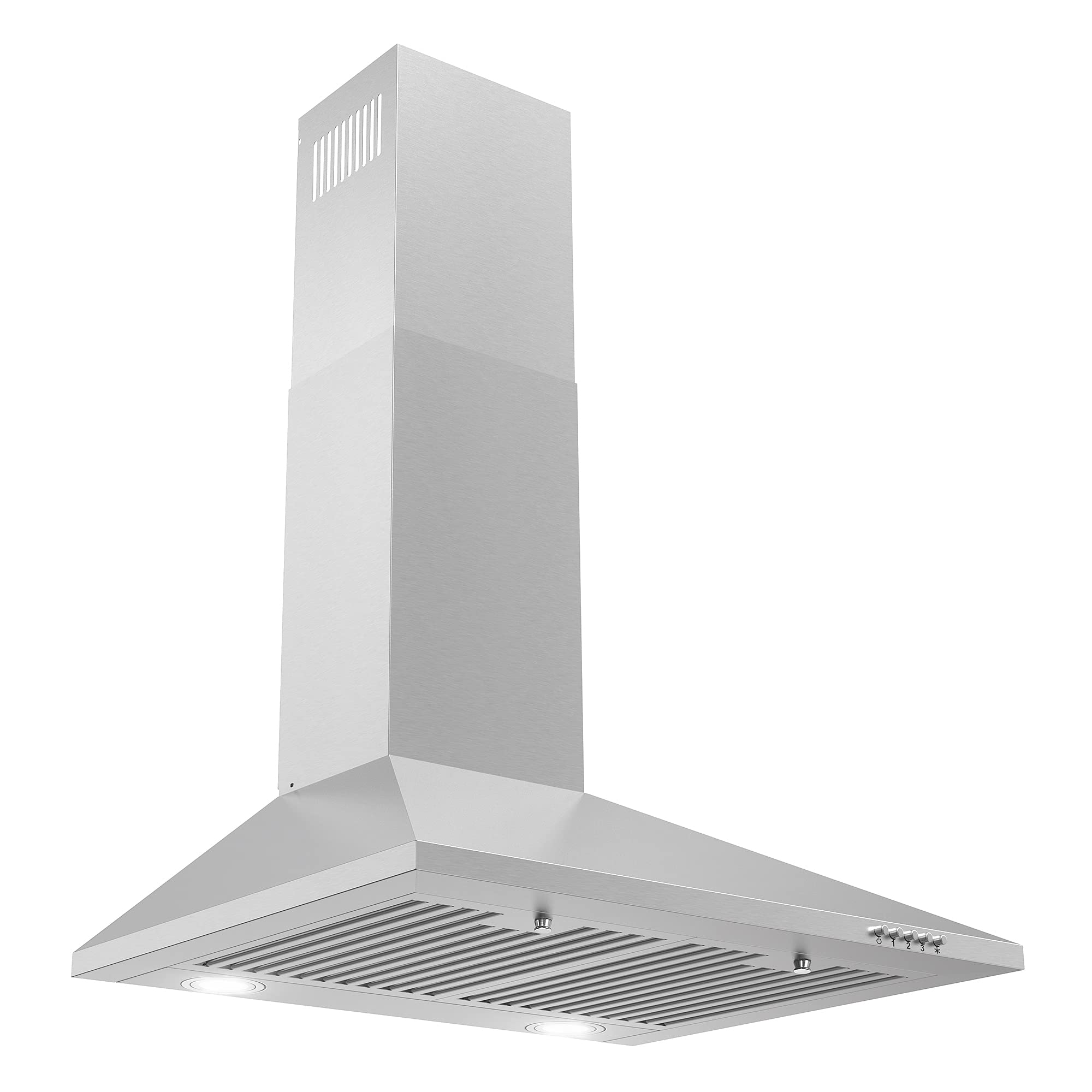COSMO COS-6324EWH Wall Mount Range Hood, Chimney-Style Over Stove Vent, 3 Speed Fan, Permanent Filters, LED Lights in Stainless Steel (24 inch)