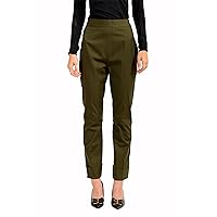 Dsquared2 Women's Olive Green Wool Straight Leg Pants US XS IT 38
