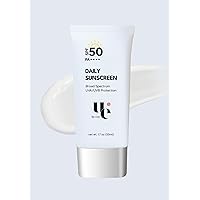 UV Clear SPF 50 Sunscreen with Zinc Oxide, UVA and UVB Protection, Broad Spectrum, Non-Greasy, No White- Cast, Soothing, Water Resistant, TSA Friendly, 1.7 oz