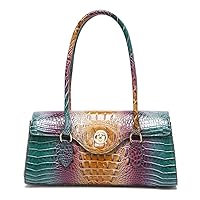 Leather Satchel Handbags, Satchel Purses and Shoulder Bag Fashion Print, Crocodile Style Handbags, Vegan Leather Tote Bag