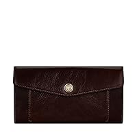 Maxwell Scott | Womens Luxury Leather Envelope Wallet | The forli | Ladies Coin Cash Holder Credit Card Purse | Dark Chocolate Brown