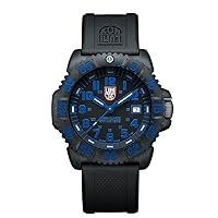 Luminox Navy SEAL Colormark Men's Quartz watch with Black dial featuring LLT Luminox light Technology 44 millimeters Carbon Compound case and Black PU Strap XS.3053