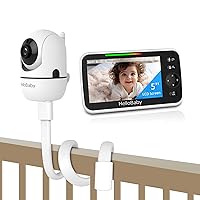 HelloBaby Wall Mounted Baby Monitor No WiFi, 5''Sreen with 30-Hour Battery, Baby Monitor with Camera and Audio, Hello Baby Monitor with Mount
