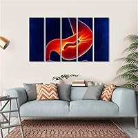 ERGO PLUS Modern Artwork Wall Art Canvas Abstract Paintings - Stomach - Decor for Living Room Bedroom Kitchen - 52x30in