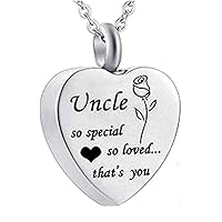 Lockets Necklace Key to My Heart Urn Necklaces Stainless Steel Pendant for Men and Women Dog Cat Funeral Day Cremation Jewelry for Ashes
