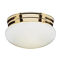 PL-3618 PB Traditional One Light Flushmount from Dash Collection in Brass - Polished/Cast Finish, 8.00 inches
