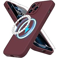 DEENAKIN Magnetic for iPhone 12 Pro Max Case Silicone with Screen Protector - [Compatible with MagSafe] - Enhanced Camera Cover - Slim Fit Protective Phone Case 6.7