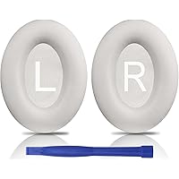 Replacement Ear Pads for Bose QuietComfort 45 (QC45) Headphones - Soft Protein Leather Cushions - Compatible with QC SE Models - Enhanced Comfort and Sound Isolation - White Smoke