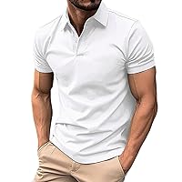 Men's Dress Shirt,Tunic Tops for Men Loose Fit Long Sleeve Lapel Button Shirts Square Neck Tops Polo Shirts for Men