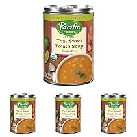 Pacific Foods Organic Thai Sweet Potato Soup, Vegan Soup, 16.3 Oz Can (Pack of 4)