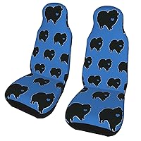 Pomeranian Dog Silhouette Car Seat Cover (Two Pack) Elastic Car Seat Cushion Cover, Suitable for Car/SUV/Truck/Van, Car Interior General Suite