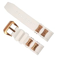 Replacement Watch Band with Rose Gold Inserts for Invicta Russian Diver Skeleton 1244, 1090 Watches