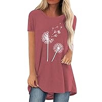 V Neck T Shirts for Women,Women's Casual Cap Sleeve T Shirts Basic Summer Tops Loose Solid Color Blouse with Pocket