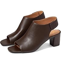 MOOMMO Women Chunky Block Heel Booties Sandals Open Square Toe Cutout Ankle Boots Backless 2