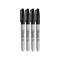 Sharpie Permanent Markers, Fine Point, Black Ink (4-Pack)