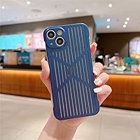 Compatible with iPhone 12 Pro Case,Hollow Out Heat Dissipation Electroplated Metal+PC No Border Case, Shockproof Protective Cover for Women Men Blue