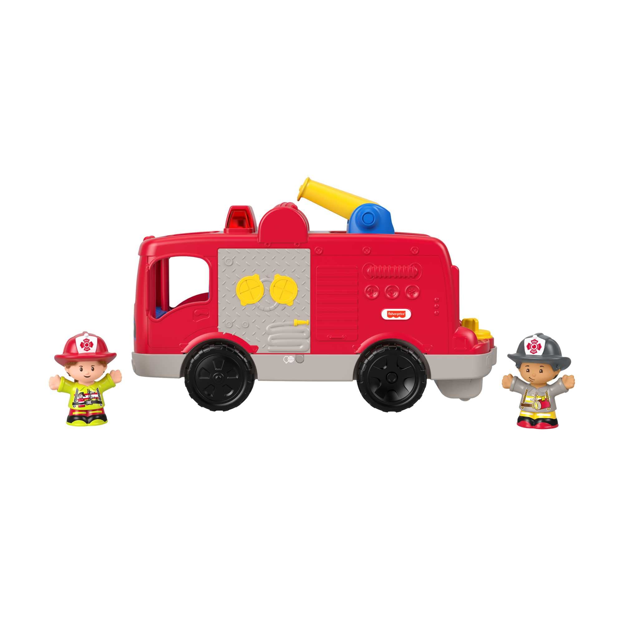 Fisher-Price Little People HCJ35 Fire Engine - Music Toy with Realistic Sounds and Songs, Includes 2 Firefighters and Multilingual Version for Toddlers from 1 Year