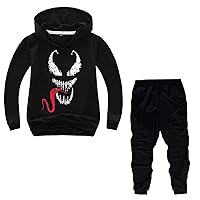 Lanberin Unisex Children Venom Casual Hoodies and Long Pants Set-Kids Graphic Pullover Sweatshirts with Hood
